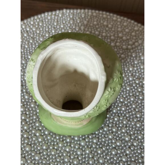 VINTAGE LEFTON 1736 LADY HEAD VASE, Mint Green With White Gloves - Picture 7 of 8